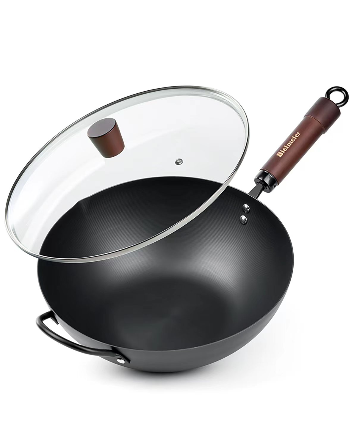Bielmeier 12.5 Wok Pan, Woks and Stir Fry Pans, Carbon Steel Wok, Flat  Bottom Wok with Lid Suits for all Stoves - Yahoo Shopping